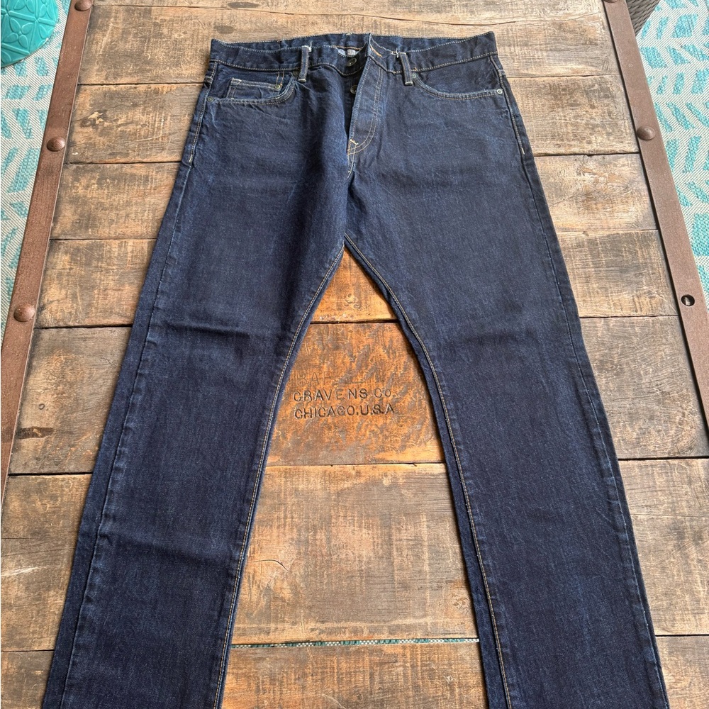 Men's Dark Blue Jeans H&M low waist tapered drop crotch urban style from 2010.